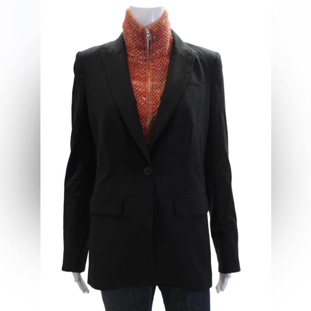 $698 Veronica Beard Black Classic Wool Dickey Jacket Blazer Single Button sz 4 - Picture 12 of 14